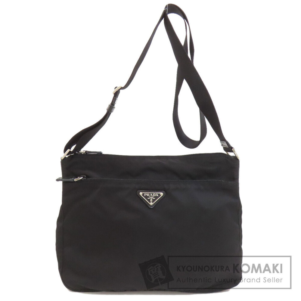 Prada Logo Crossbody Messenger Bag Black